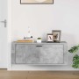 Mueble zapatero pared contrachapada gris hormigón 100x35x38 cm en Zapateros y organizadores de calzado | Comprar online en Foru.