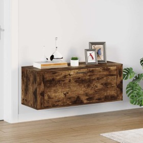 Mueble zapatero pared contrachapada roble ahumado 100x35x38 cm en Zapateros y organizadores de calzado | Comprar online en Foru.