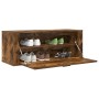 Mueble zapatero pared contrachapada roble ahumado 100x35x38 cm en Zapateros y organizadores de calzado | Comprar online en Foru.