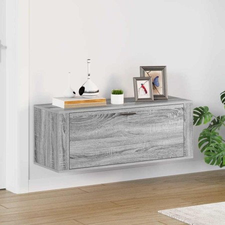 Mueble zapatero pared contrachapada gris Sonoma 100x35x38 cm en Zapateros y organizadores de calzado | Comprar online en Foru.es