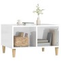 Mesa de centro madera contrachapada blanco brillo 60x50x36,5 cm en Mesas de centro | Comprar online en Foru.es