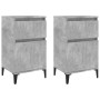 Mesitas de noche 2 uds gris hormigón 40x35x70 cm de vidaXL, Mesitas de noche - Ref: Foro24-819717, Precio: 84,58 €, Descuento: %