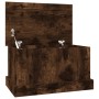 Baúl almacenaje madera contrachapada roble ahumado 50x30x28 cm de vidaXL, Baúles de almacenamiento - Ref: Foro24-816501, Prec...