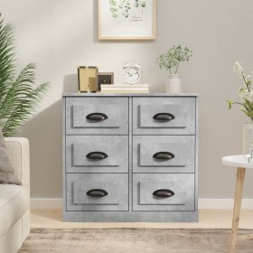 Aparador de madera contrachapada gris hormigón 70x35,5x67,5 cm de vidaXL, Aparadores - Ref: Foro24-816436, Precio: 113,18 €, ...