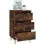Mesita de noche madera contrachapada roble ahumado 40x35x70 cm de vidaXL, Mesitas de noche - Ref: Foro24-819665, Precio: 45,2...