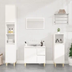 Armario de baño madera contrachapada blanco 30x30x100 cm de vidaXL, Muebles de baño - Ref: Foro24-819804, Precio: 50,51 €, De...