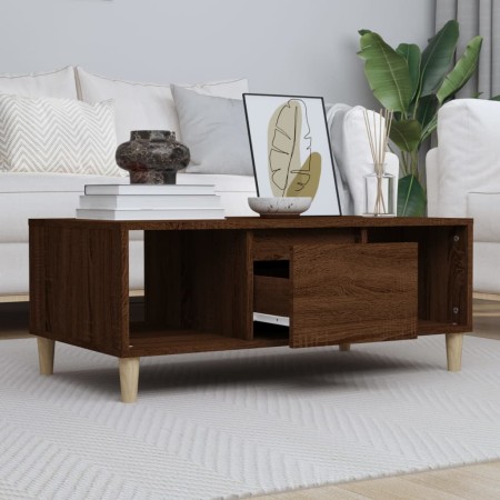 Mesa de centro madera contrachapada marrón roble 90x50x36,5 cm en Mesas de centro | Comprar online en Foru.es