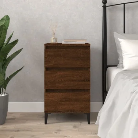 Mesita de noche madera contrachapada roble marrón 40x35x70 cm de vidaXL, Mesitas de noche - Ref: Foro24-819675, Precio: 65,59...