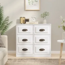 Aparador madera contrachapada blanco brillante 70x35,5x67,5 cm de vidaXL, Aparadores - Ref: Foro24-816434, Precio: 73,66 €, D...