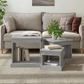 Mesas de centro 3 uds madera de ingeniería gris Sonoma de vidaXL, Mesas de centro - Ref: Foro24-816494, Precio: 69,45 €, Desc...