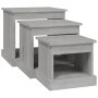 Mesas de centro 3 uds madera de ingeniería gris Sonoma de vidaXL, Mesas de centro - Ref: Foro24-816494, Precio: 69,45 €, Desc...