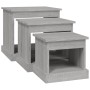 Mesas de centro 3 uds madera de ingeniería gris Sonoma de vidaXL, Mesas de centro - Ref: Foro24-816494, Precio: 70,29 €, Desc...