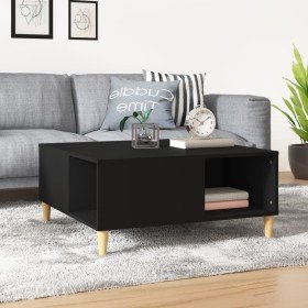 Mesa de centro madera contrachapada negro 80x80x36,5 cm en Mesas de centro | Comprar online en Foru.es