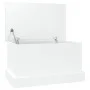 Baúl almacenaje madera contrachapada blanco brillo 50x30x28 cm de vidaXL, Baúles de almacenamiento - Ref: Foro24-816498, Prec...