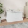 Baúl almacenaje madera contrachapada blanco brillo 50x30x28 cm de vidaXL, Baúles de almacenamiento - Ref: Foro24-816498, Prec...