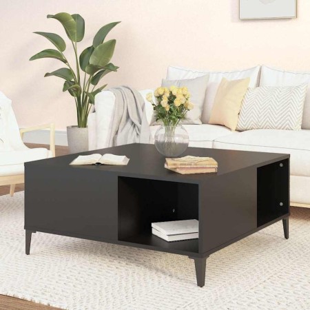 Mesa de centro madera contrachapada negro 80x80x36,5 cm en Mesas de centro | Comprar online en Foru.es