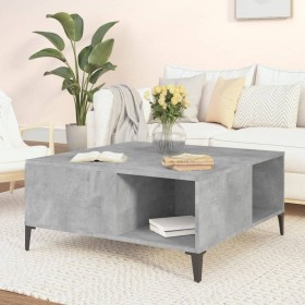 Mesa de centro madera contrachapada gris hormigón 80x80x36,5 cm en Mesas de centro | Comprar online en Foru.es