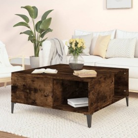 Mesa de centro madera contrachapada roble ahumado 80x80x36,5 cm en Mesas de centro | Comprar online en Foru.es