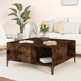 Mesa de centro madera contrachapada roble ahumado 80x80x36,5 cm en Mesas de centro | Comprar online en Foru.es
