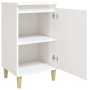 Mesita de noche madera contrachapada blanco brillo 40x35x70 cm de vidaXL, Mesitas de noche - Ref: Foro24-819632, Precio: 46,5...