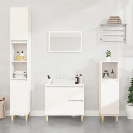Weißer Badezimmerschrank aus Sperrholz, 65 x 33 x 60 cm von vidaXL, Badezimmermöbel - Ref: Foro24-819820, Preis: 65,39 €, Rab...