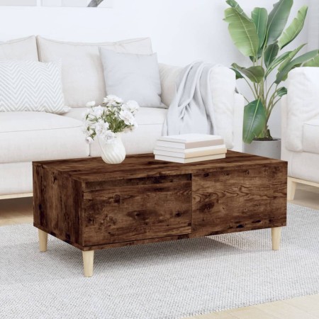 Mesa de centro madera contrachapada roble ahumado 90x50x36,5 cm en Mesas de centro | Comprar online en Foru.es
