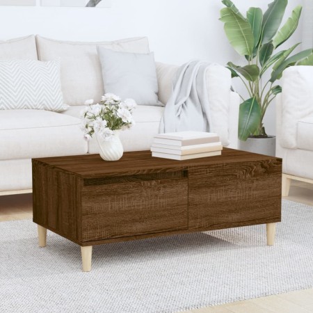 Mesa de centro madera contrachapada marrón roble 90x50x36,5 cm en Mesas de centro | Comprar online en Foru.es