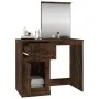 Tocador y espejo madera contrachapada roble humo 90x50x132,5 cm de vidaXL, Tocadores para dormitorios - Ref: Foro24-816765, P...