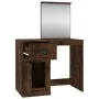 Tocador y espejo madera contrachapada roble humo 90x50x132,5 cm de vidaXL, Tocadores para dormitorios - Ref: Foro24-816765, P...
