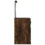 Tocador y espejo madera contrachapada roble humo 90x50x132,5 cm de vidaXL, Tocadores para dormitorios - Ref: Foro24-816765, P...