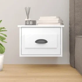 Glänzend weißer Wand-Nachttisch 41,5 x 36 x 28 cm von vidaXL, Nachttische - Ref: Foro24-816380, Preis: 33,30 €, Rabatt: %