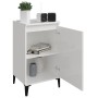 Mesita de noche madera contrachapada blanco brillo 40x35x70 cm de vidaXL, Mesitas de noche - Ref: Foro24-819648, Precio: 42,2...