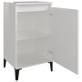 Mesita de noche madera contrachapada blanco brillo 40x35x70 cm de vidaXL, Mesitas de noche - Ref: Foro24-819648, Precio: 42,2...