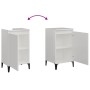 Mesita de noche madera contrachapada blanco brillo 40x35x70 cm de vidaXL, Mesitas de noche - Ref: Foro24-819648, Precio: 42,2...