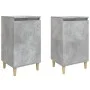 Mesitas de noche 2 uds madera gris hormigón 40x35x70 cm de vidaXL, Mesitas de noche - Ref: Foro24-819637, Precio: 64,13 €, De...