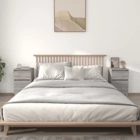 Mesitas de noche 2 uds color gris Sonoma 40x35x70 cm de vidaXL, Mesitas de noche - Ref: Foro24-819705, Precio: 78,77 €, Descu...