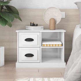 Mesita de noche blanco brillante 60x35,5x45 cm de vidaXL, Mesitas de noche - Ref: Foro24-816370, Precio: 54,67 €, Descuento: %