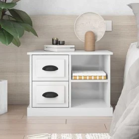 Mesita de noche blanco brillante 60x35,5x45 cm de vidaXL, Mesitas de noche - Ref: Foro24-816370, Precio: 54,04 €, Descuento: %