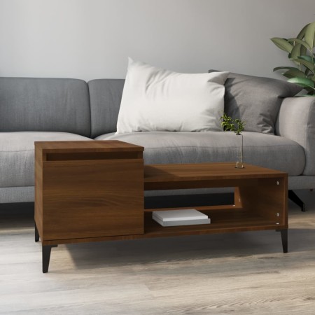 Mesa de centro madera contrachapada roble marrón 100x50x45 cm en Mesas de centro | Comprar online en Foru.es