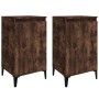 Mesitas noche 2 uds madera contrachapada roble humo 40x35x70 cm de vidaXL, Mesitas de noche - Ref: Foro24-819655, Precio: 78,...