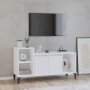 Mueble de TV madera contrachapada blanco brillo 100x35x55 cm en Muebles TV | Comprar online en Foru.es