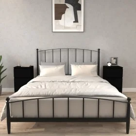 vidaxL Mesitas de noche negras 2 uds 40x35x70 cm de vidaXL, Mesitas de noche - Ref: Foro24-819711, Precio: 102,52 €, Descuent...