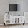 Mueble de TV madera contrachapada blanco brillo 100x35x55 cm en Muebles TV | Comprar online en Foru.es