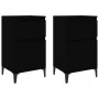 vidaxL Mesitas de noche negras 2 uds 40x35x70 cm de vidaXL, Mesitas de noche - Ref: Foro24-819711, Precio: 102,52 €, Descuent...