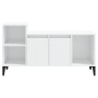 Mueble de TV madera contrachapada blanco brillo 100x35x55 cm en Muebles TV | Comprar online en Foru.es