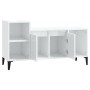 Mueble de TV madera contrachapada blanco brillo 100x35x55 cm en Muebles TV | Comprar online en Foru.es