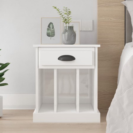 Mesita de noche blanco brillante 43x36x50 cm de vidaXL, Mesitas de noche - Ref: Foro24-816348, Precio: 35,38 €, Descuento: %
