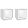 Mesitas de noche 2 uds madera blanco brillante 44x35x45 cm de vidaXL, Mesitas de noche - Ref: Foro24-819841, Precio: 63,19 €,...