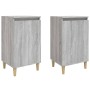 Mesitas de noche 2 uds madera contrachapada gris 40x35x70 cm de vidaXL, Mesitas de noche - Ref: Foro24-819641, Precio: 57,11 ...