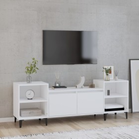 Mueble para TV madera contrachapada blanco 160x35x55 cm en Muebles TV | Comprar online en Foru.es